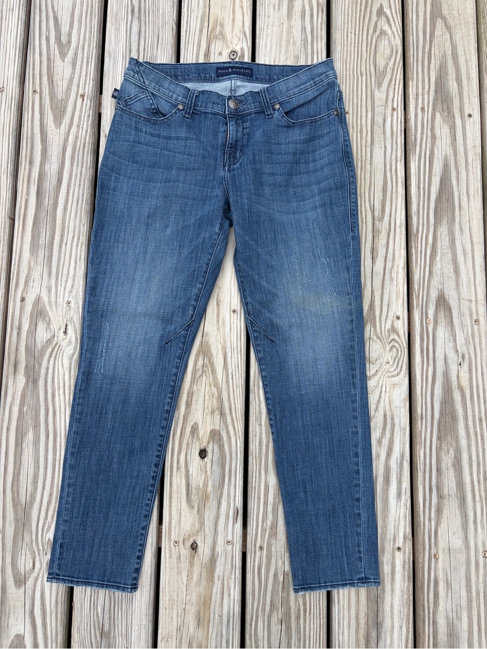 Rock‎ & Republic Womens Size 8 Medium Wash Mid Rise Emo Skinny Denim Jeans